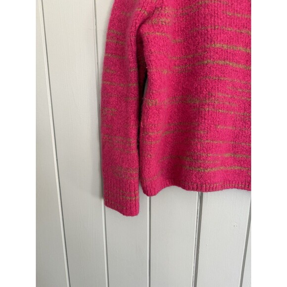 Banana Republic Sweater L Large Italian Spacedye Pullover Mock Chunky Pink - Picture 3 of 8